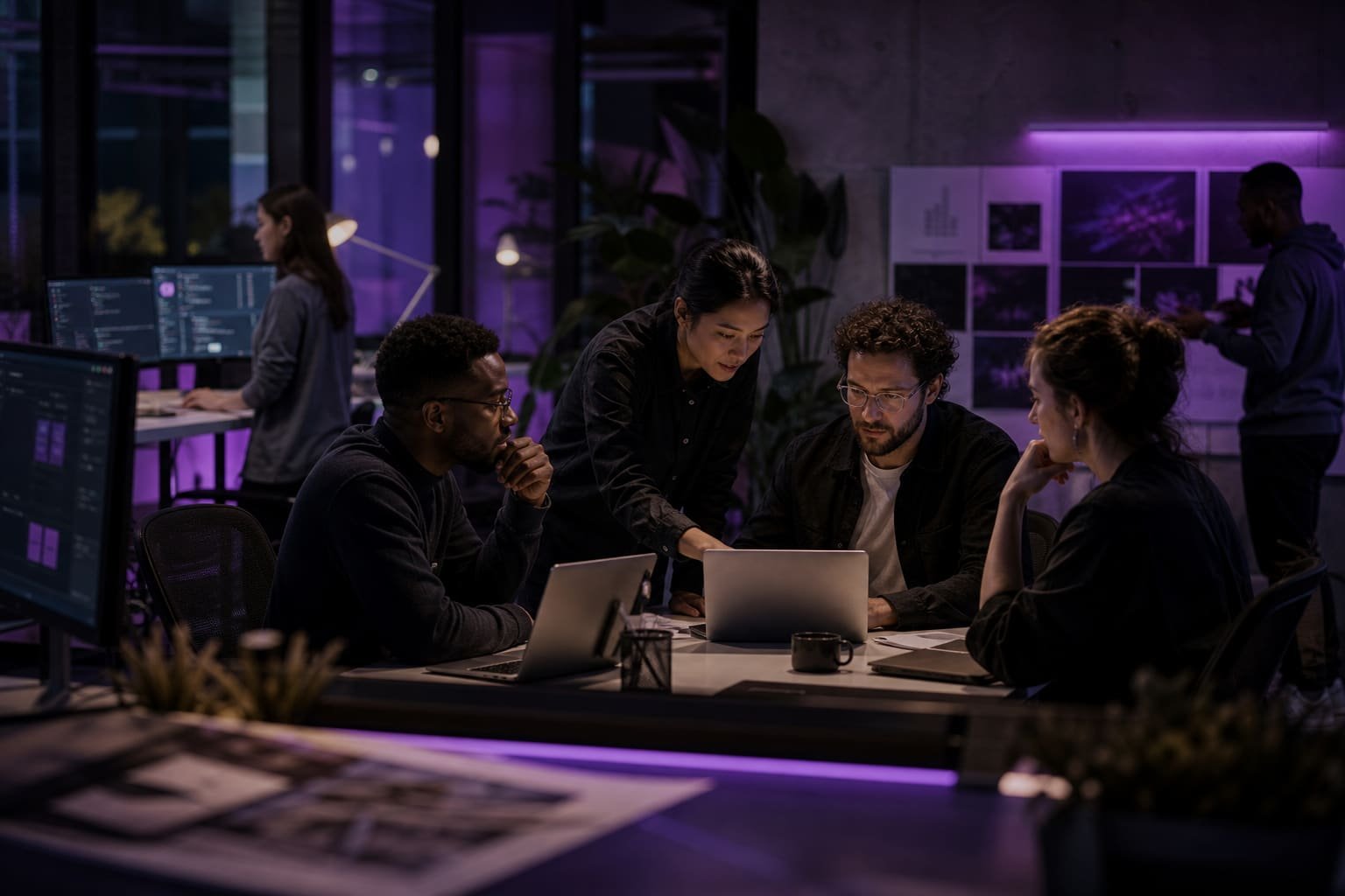 Devsair team collaborating in the studio